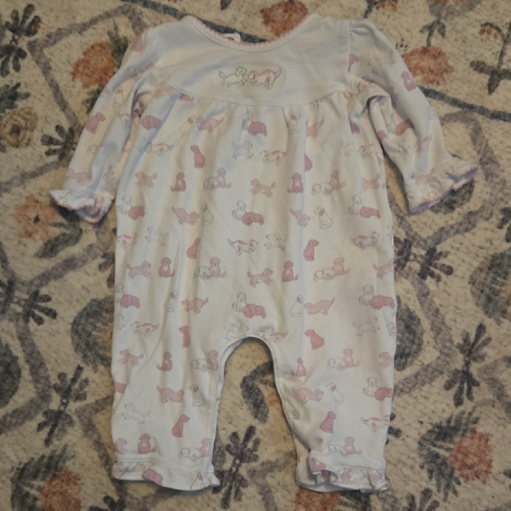 Kissy Kissy Pink and White Baby Footie